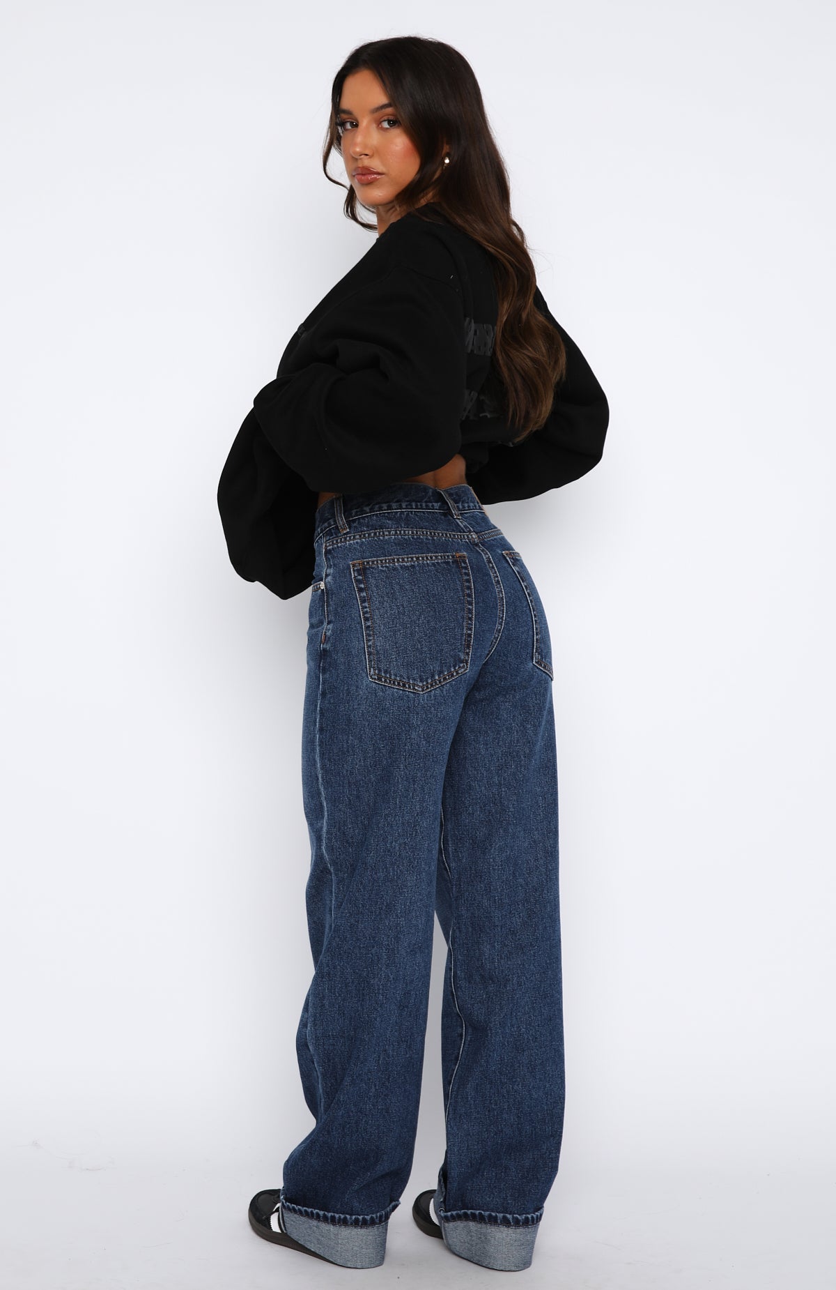 White Fox Always Be Yourself Low Rise Straight Leg Jeans True Blue Wash