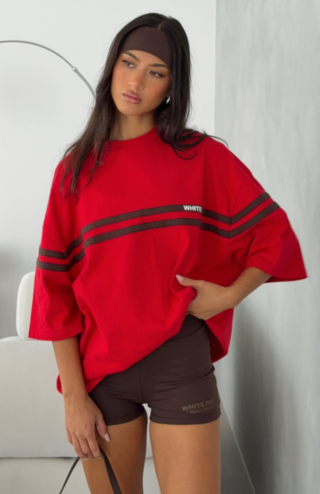 White Fox Studio 17 Emmie Oversized Tee Red