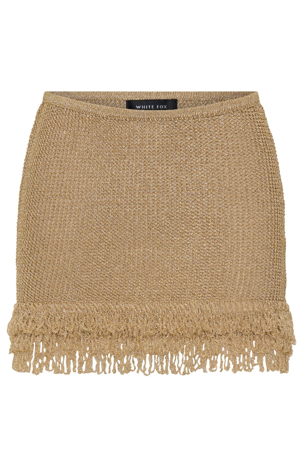 White Fox Cha Cha Knit Mini Skirt Gold