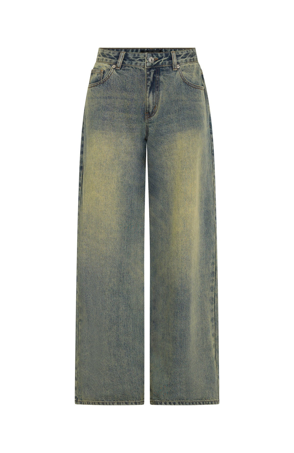 White Fox Maeve Low Rise Wide Leg Jeans Sand