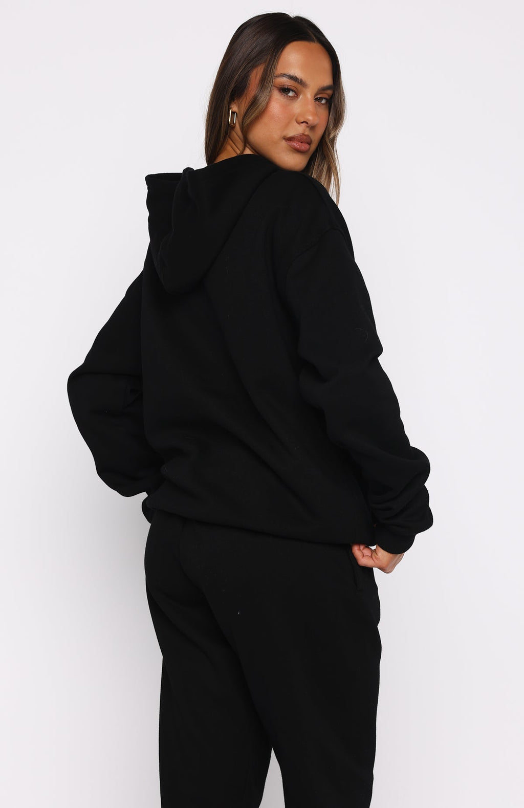 White Fox From The Archives Lexi Oversized Hoodie Black