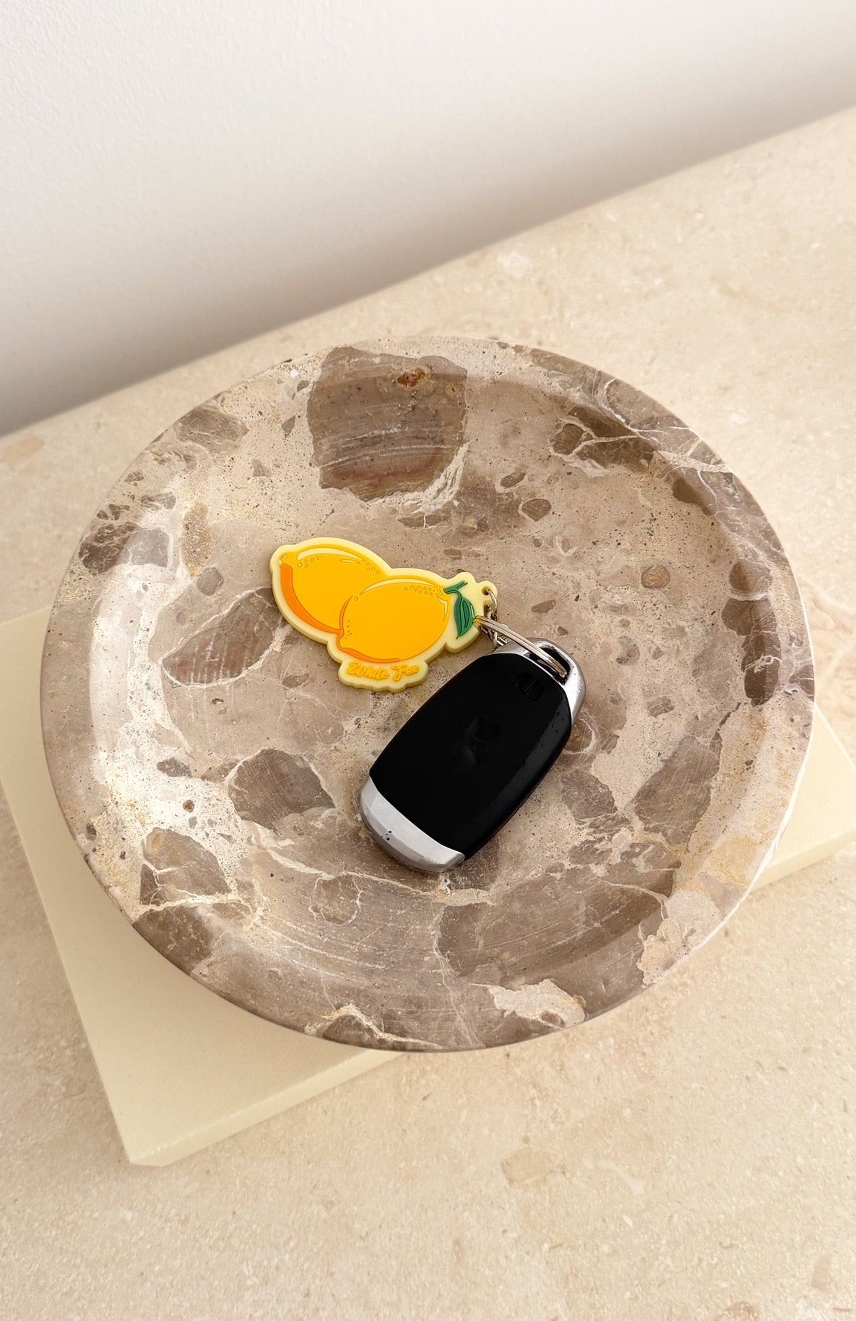 White Fox Wrenley Keychain Lemon