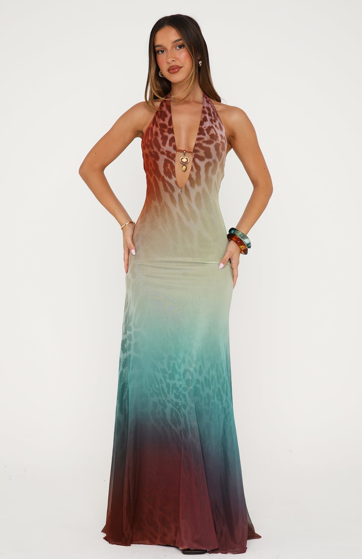 White Fox The Flirt Maxi Dress Opal Halo