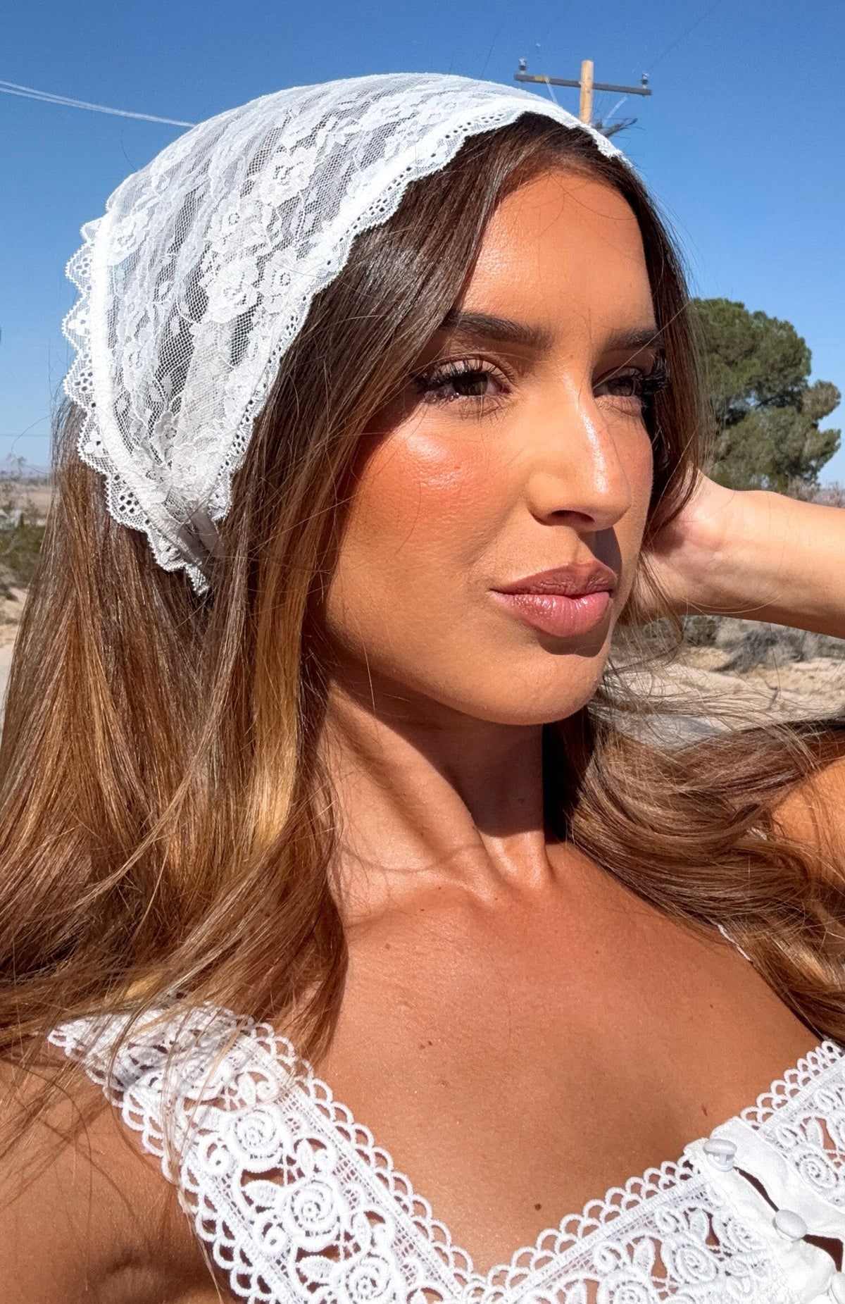White Fox Just As You Are Lace Scarf White
