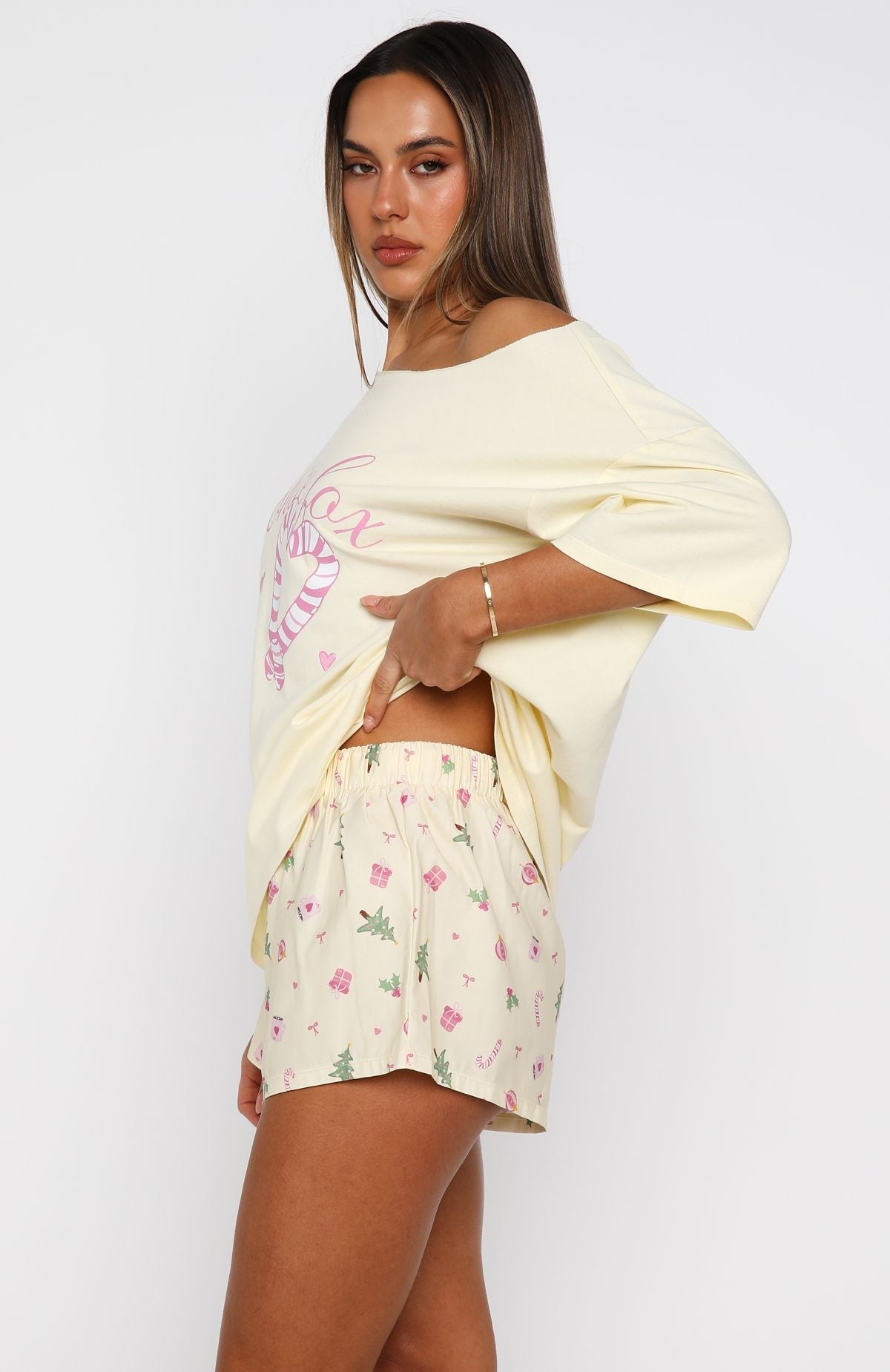 White Fox Sweetheart Pyjama Short Festive Flicker